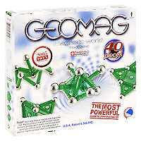 Магнитный конструктор "Geomag: Hyper Green", 40 элементов